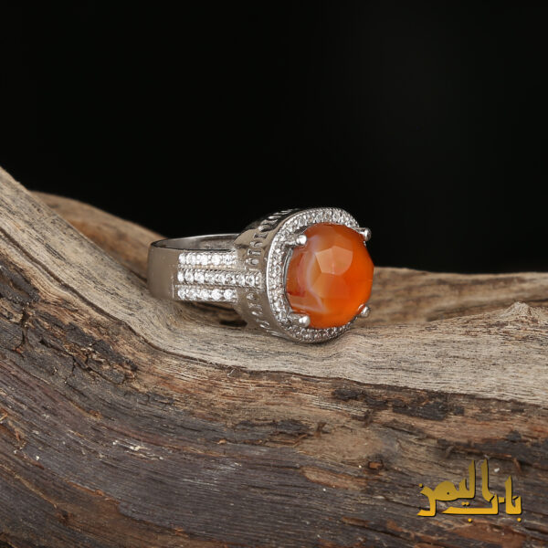 انشگتر زنانه عقیق پرتقالی