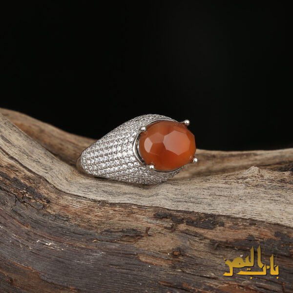 انشگتر زنانه عقیق پرتقالی