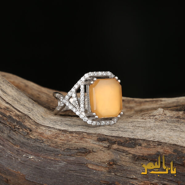 انشگتر زنانه عقیق پرتقالی