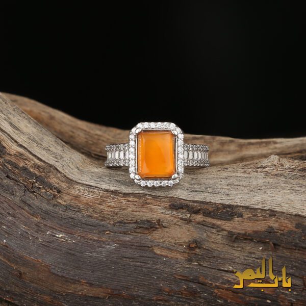 انشگتر زنانه عقیق پرتقالی