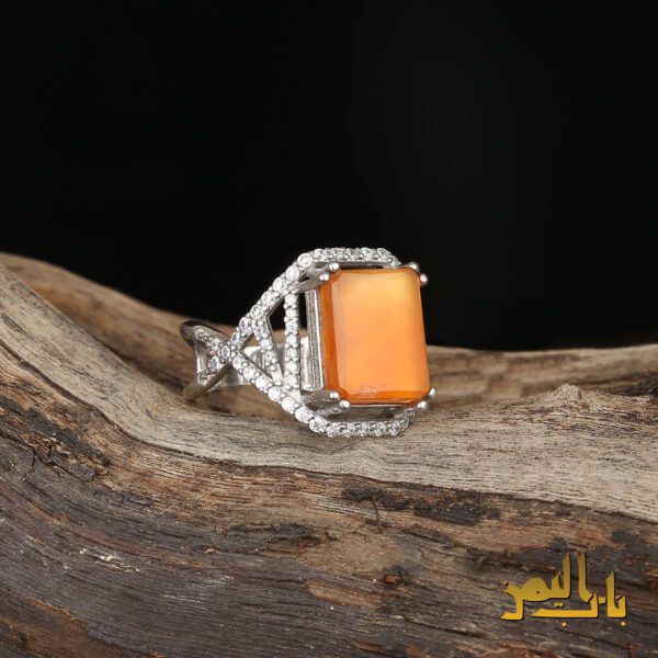 انشگتر زنانه عقیق پرتقالی