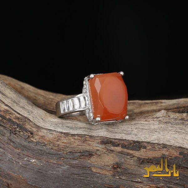 انشگتر زنانه عقیق پرتقالی