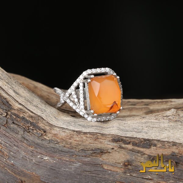 انشگتر زنانه عقیق پرتقالی