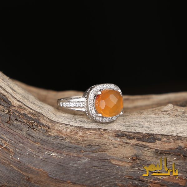 انشگتر زنانه عقیق پرتقالی