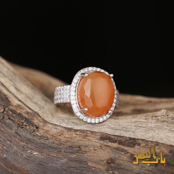 انگشتر زنانه عقیق پرتقالی