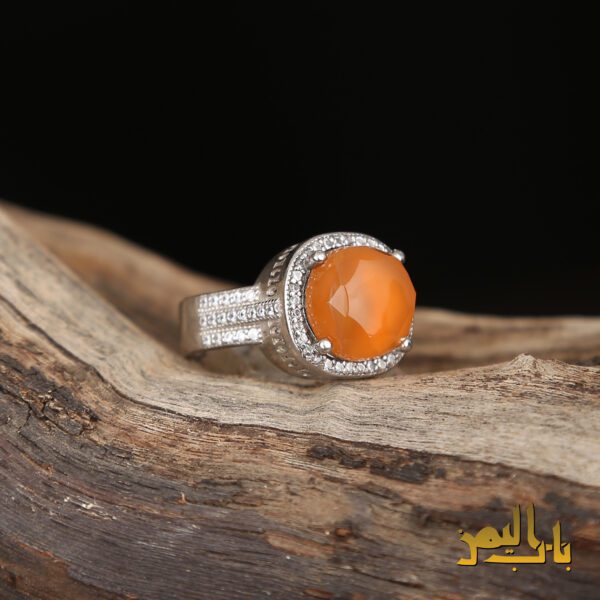 انشگتر زنانه عقیق پرتقالی