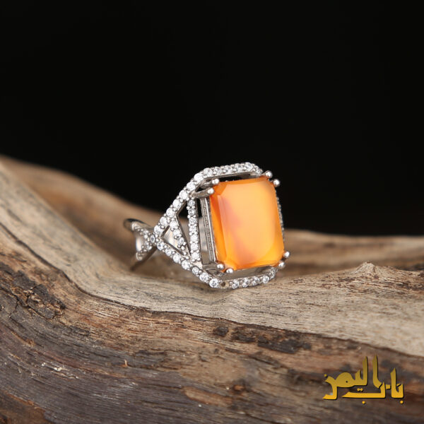 انگشتر زنانه عقیق پرتقالی