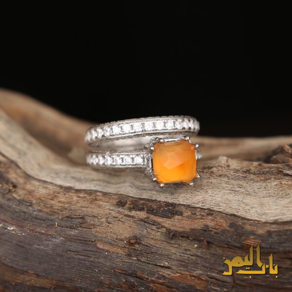 انگشتر زنانه عقیق پرتقالی