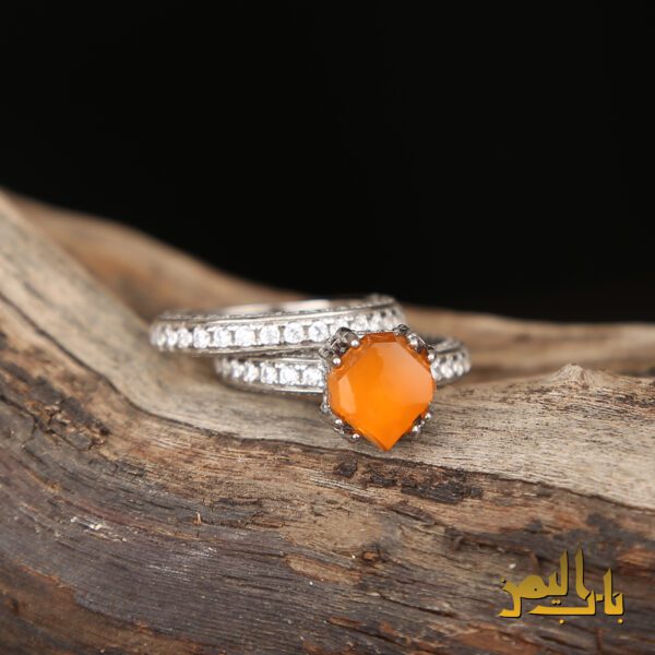 انگشتر زنانه عقیق پرتقالی